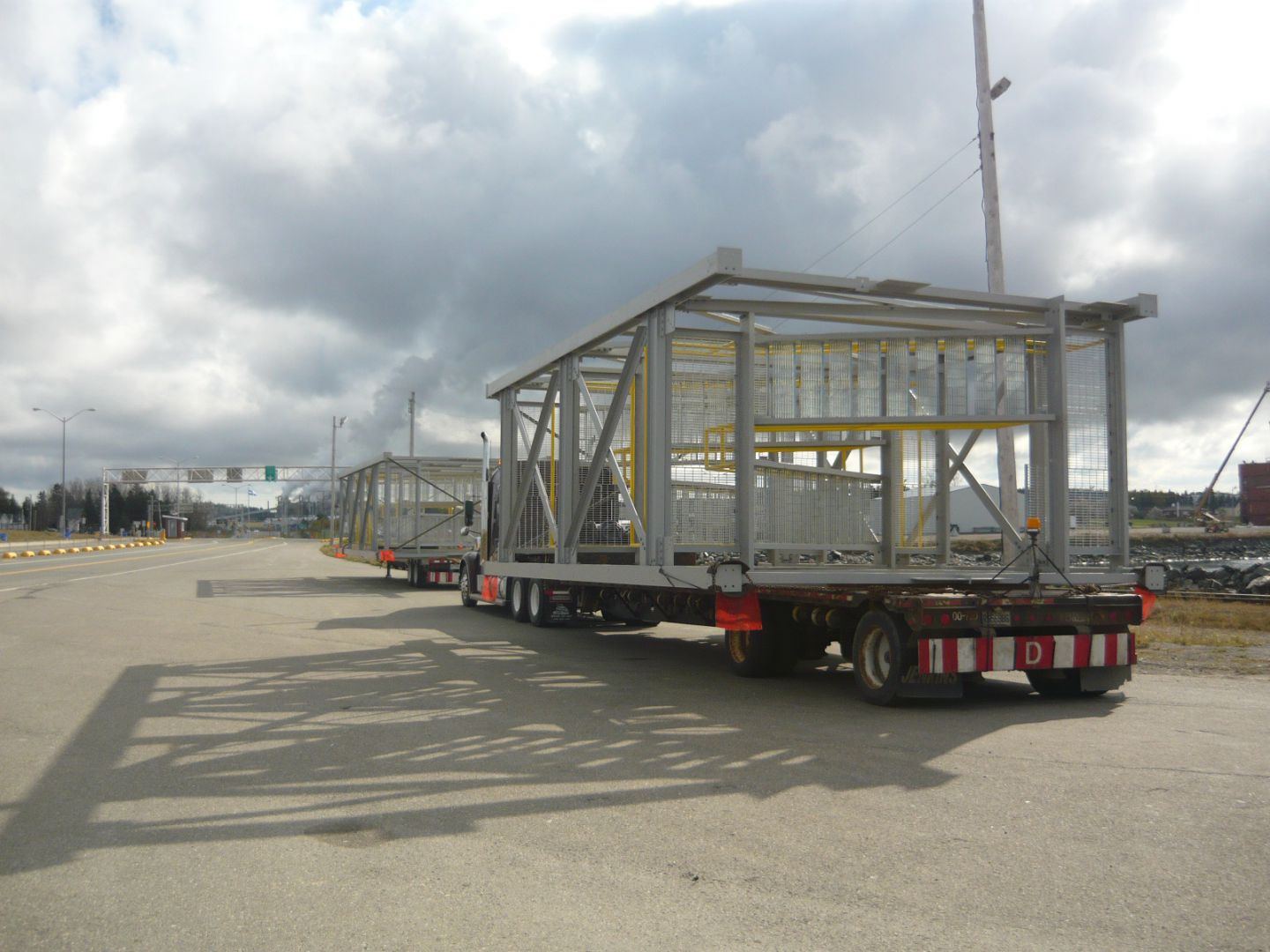 Transporting an industrial staircase